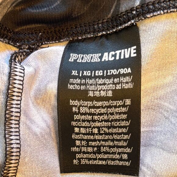 Pink Active Black and Gray Marble Print Gym Shorts - Picture 5 of 5